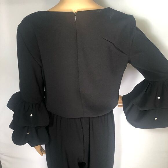 Badgley Mischka Bubble Long Sleeve Jumpsuit Sz M - Picture 5 of 16